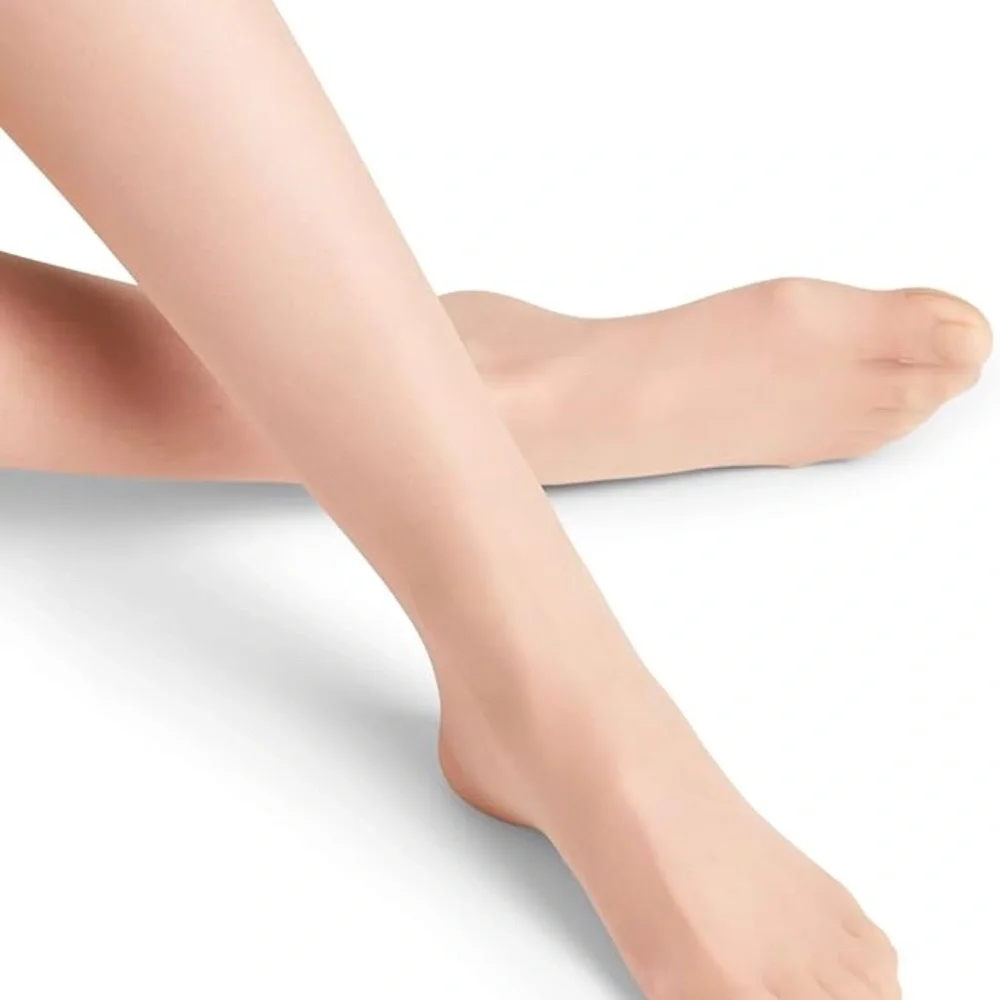 FALKE Women's Invisible Deluxe 8 Tights, Beige & Falke Dot Anklet Stocking Blue